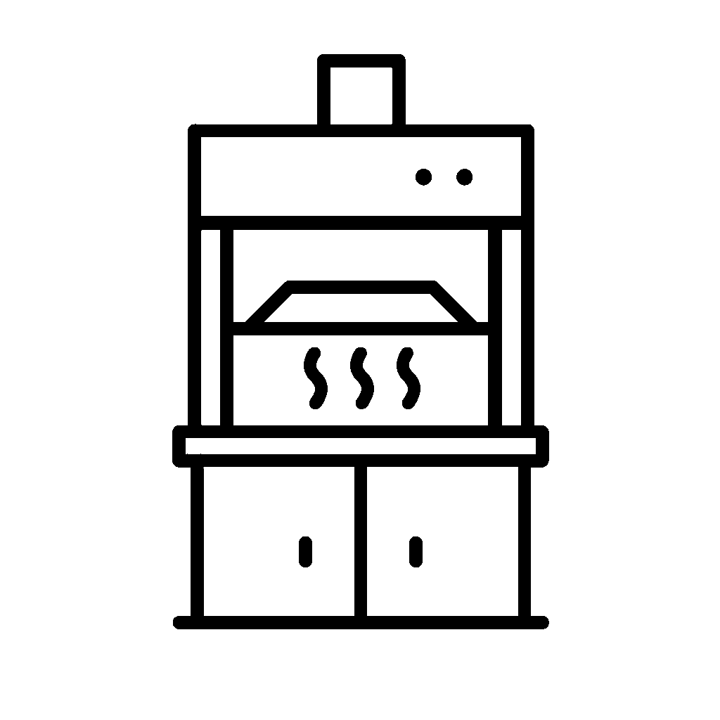 Lab benches and fume hoods