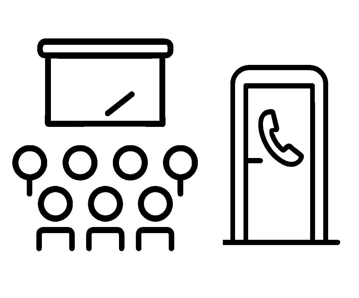 Meeting rooms and phone booths